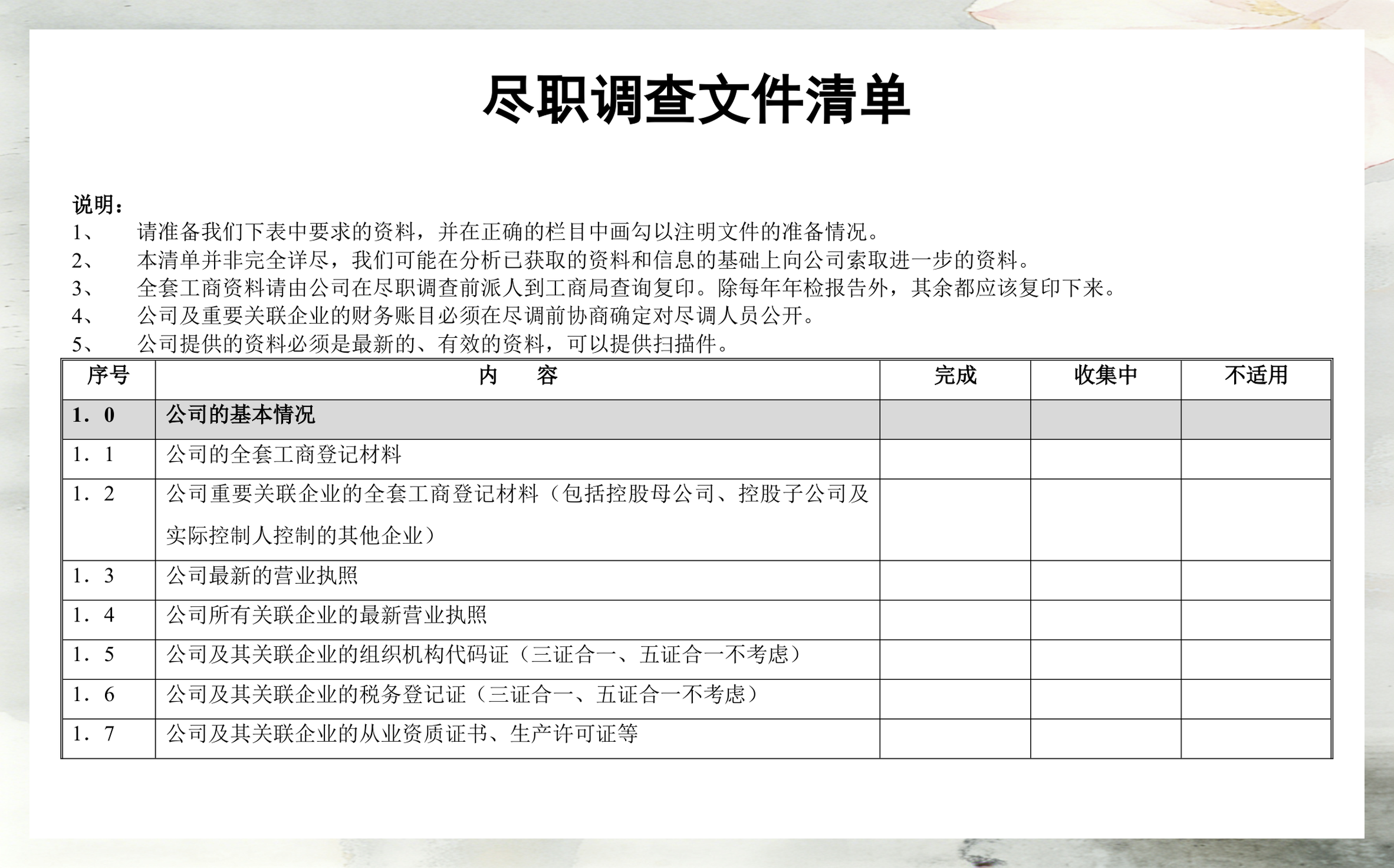 尽调清单模板定制(尽调资料清单如何提供)临夏市 尽调清单模板定制(尽调资料清单如何提供)临夏市